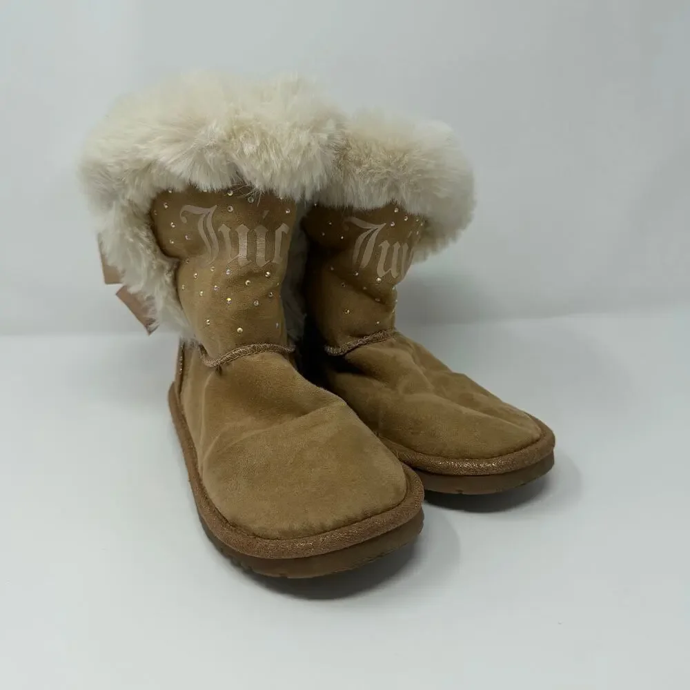 Juicy Couture Girls Fur-Lined Rhinestone Boots size 1